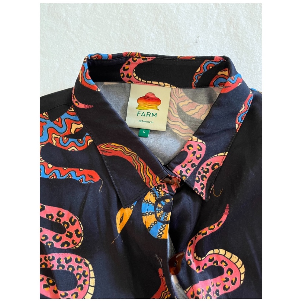 Farm rio wildlife maxi shirt size large